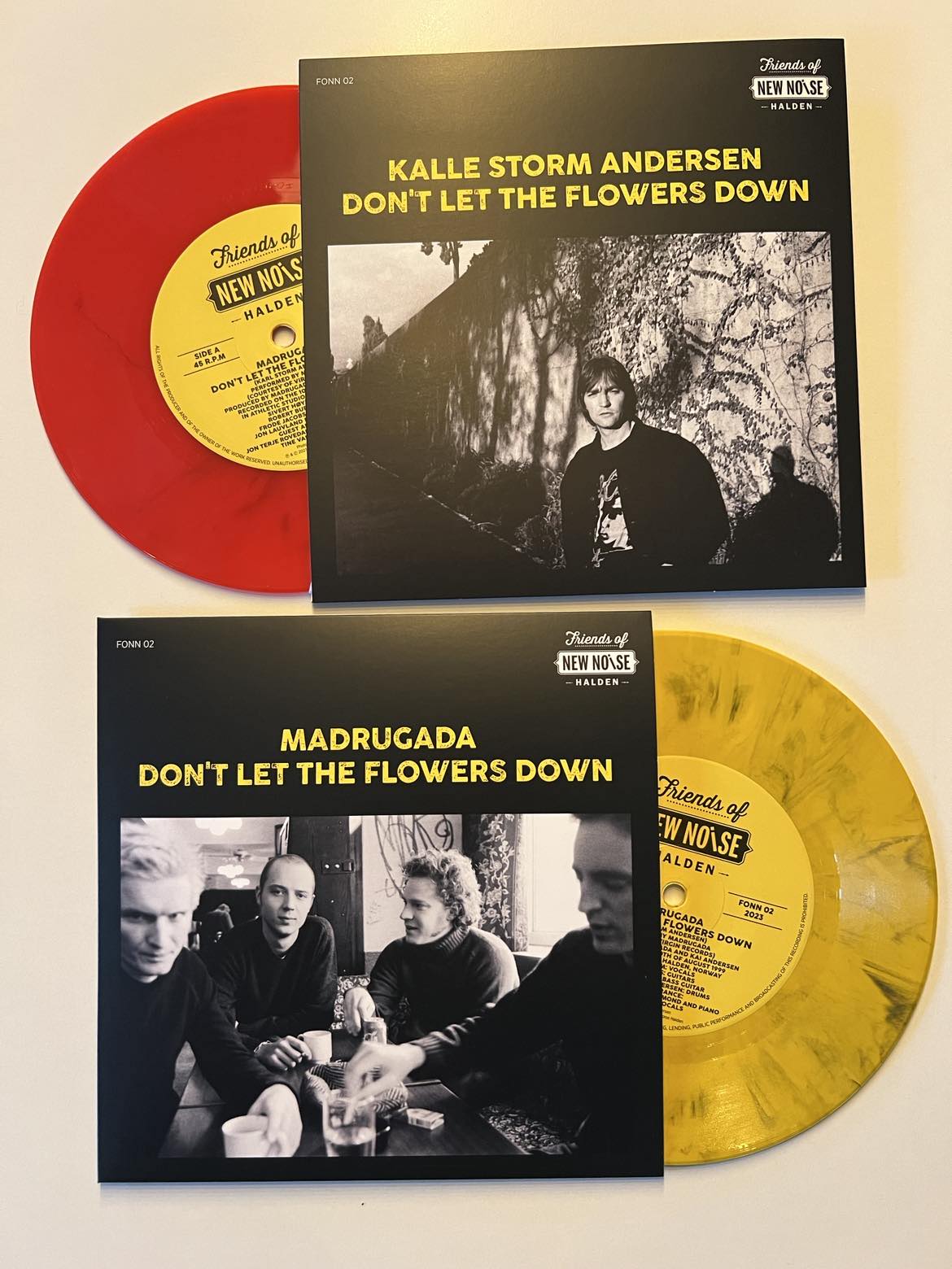 Madrugada/Kalle Storm Andersen - Don&#039;t Let The Flowers Down (7&quot;) Ltd. edt.  Rød/tulipanfarget vinyl